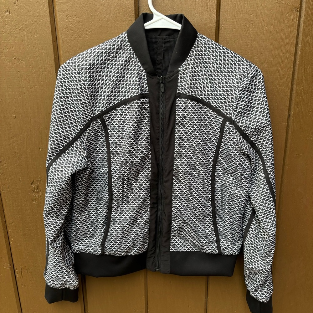 Lululemon Non Stop Bomber Black Full Zip Jacket Reversible  Women's 4